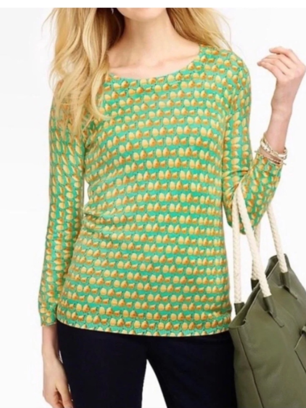 Talbots Pear Pullover Sweater Faux Button Back 2XP